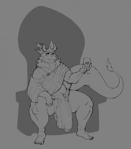 anthro balls big_balls big_penis chair clothed clothing container crown cup drinking_glass foreskin fur furniture genitals glass glass_container glass_cup headgear humanoid_genitalia humanoid_penis looking_at_viewer male mostly_nude on_chair penis simple_background sitting sitting_on_chair sitting_on_throne solo throne veil wine_glass wyth mythology todd_(sad_tomato) dragon furred_dragon furred_scalie mythological_creature mythological_scalie scalie digital_media_(artwork) hi_res monochrome