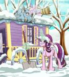 broom caravan cleaning_tool duo female feral horn purple_eyes vehicle wagon inuhoshi-to-darkpen friendship_is_magic hasbro my_little_pony mythology starlight_glimmer_(mlp) trixie_(mlp) equid equine mammal mythological_creature mythological_equine unicorn 2019 hi_res