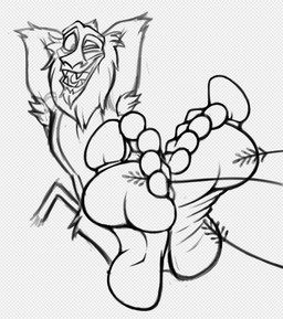 anthro armpit_hair beard body_hair facial_hair fangs feet foot_focus humanoid_feet male nude one_eye_closed plantigrade smile solo teeth doritohead disney the_lion_king rafiki haplorhine mammal mandrill monkey old_world_monkey primate monochrome