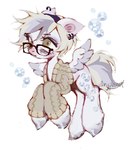 accessory blonde_hair bottomless bottomless_female clothed clothing derp_eyes ear_piercing ear_ring eyewear feathered_wings feathers female feral fetlocks flying fur fusion glasses grey_body grey_fur hair hair_accessory hairband hooves piercing ring_piercing short_hair simple_background solo sweater tail topwear wearing_glasses white_background wings yellow_eyes yellow_tail p0nyplanet friendship_is_magic hasbro my_little_pony mythology derpy_hooves_(mlp) fan_character rarity_(mlp) equid equine mammal mythological_creature mythological_equine pegasus digital_drawing_(artwork) digital_media_(artwork) hi_res watermark