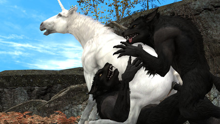 anal anal_penetration animal_genitalia anthro anthro_on_feral anthro_penetrating anthro_penetrating_feral bestiality bodily_fluids cowgirl_position double_penetration equine_genitalia female female_feral feral feral_penetrated from_front_position genitals group group_sex hand_on_tail horn interspecies larger_female larger_feral larger_penetrated looking_pleasured male male/female male_anthro on_bottom on_top open_mouth outside outside_sex penetration quadruped sex size_difference smaller_anthro smaller_male tail threesome tongue tongue_out trio vaginal vaginal_penetration renderswithwolves mythology skyrim_werewolf canid canine equid equine horse mammal mythological_canine mythological_creature mythological_equine unicorn werecanid werecanine werecreature werewolf 16:9 3d_(artwork) digital_media_(artwork) hi_res source_filmmaker_(artwork) widescreen