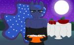 anthro anthrofied breasts candy clothing dessert dress female food fruit_punch furniture glass grass holidays horn light moon moonlight night outside plant shrub sky solo star starry_sky table dnantti_(artist) friendship_is_magic halloween hasbro my_little_pony mythology princess_luna_(mlp) equid equine mammal mythological_creature mythological_equine unicorn 16:10 hi_res widescreen