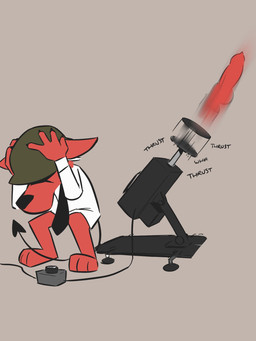 animal_dildo animal_sex_toy anthro armor bottomless canine_dildo clothed clothing collared_shirt dildo fucking_machine fur headgear helmet knot knotted_dildo machine male military_helmet motion_blur motion_lines necktie orange_body orange_fur sex_toy shirt simple_background solo spade_tail tail tan_background text topwear stinkplum stinkplum_(character) canid canine fox mammal 3:4 english_description english_text hi_res
