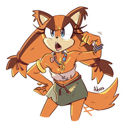 anthro biped bottomwear breasts clothed clothed_anthro clothed_female clothing female fingers front_view fully_clothed fully_clothed_anthro fully_clothed_female looking_at_viewer navel open_mouth simple_background small_breasts solo standing tail teeth tongue topwear advos sega sonic_boom sonic_the_hedgehog_(series) sticks_the_jungle_badger badger mammal mustelid musteline 1:1 2026 digital_drawing_(artwork) digital_media_(artwork)