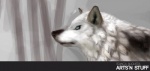 ambiguous_gender blue_eyes feral fur sad solo white_body white_fur naaby canid canine canis mammal wolf restricted_palette