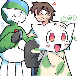 angry bald female group humanoid_pointy_ears male not_furry open_mouth open_smile pointy_ears simple_background smile trio white_background melfunnysmell nintendo pokemon gaba_(melfunnysmell) gallade gardevoir generation_3_pokemon generation_4_pokemon human humanoid mammal pokemon_(species)