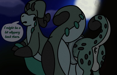 anal anal_fluids anal_vore anthro anus balls big_butt big_penis bodily_fluids body_in_anus butt dot_eyes duo endosoma feral fur genitals huge_penis male male/male markings moon night penis puffy_anus safe_vore simple_eyes sky slime spots spotted_body star starry_sky stubby_arms teal_body teal_fur text vore stinkvali nintendo pokemon generation_1_pokemon generation_6_pokemon goodra pokemon_(species) rattata english_text hi_res