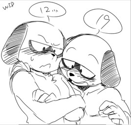anthro blush comparing duo male male/male simple_background text saku1saya odd_taxi kenshiro_daimon_(odd_taxi) koshiro_daimon_(odd_taxi) herpestid mammal meerkat monochrome brother_(lore) brothers_(lore) incest_(lore) sibling_(lore)