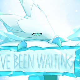 ambiguous_gender arm_support bedroom_eyes blue_claws claws crystal feral glowing glowing_eyes ice leaning leaning_on_elbow leaning_on_object looking_at_viewer narrowed_eyes scales seductive signpost smile smiling_at_viewer snow solo white_body white_scales furqoncoy cygames dragalia_lost mythology nintendo poli'ahu_(dragalia_lost) dragon mythological_creature mythological_scalie scalie 1:1