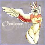 anthro beak biped breasts feathered_wings feathers female genitals nipples non-mammal_breasts non-mammal_nipples nude pussy solo standing tail wings yellow_eyes reputed mythology opulence avian gryphon mythological_avian mythological_creature