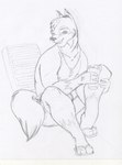 anthro beverage bottomwear chair clothing footwear fur furniture glass male open_mouth sandals shoes sitting umbrella_drink danellz canid canine canis domestic_dog mammal 2011 sketch traditional_media_(artwork)