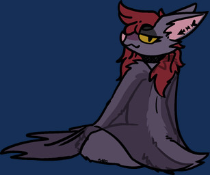 anthro butt choker claws female fur hair jewelry looking_at_viewer looking_back membrane_(anatomy) membranous_wings necklace nude piercing purple_body purple_fur rear_view red_hair scut_tail semi-anthro short_tail sitting smile solo tail winged_arms wings yellow_eyes bizart velika_(bizart) bat flying_fox mammal megabat 2025 aliasing alpha_channel digital_drawing_(artwork) digital_media_(artwork)