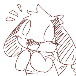 ambiguous_gender anthro blush open_mouth semi-anthro simple_background solo crepix naomaru canid canine canis domestic_dog mammal 1:1 2015 brown_and_white low_res monochrome