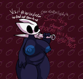 anthro big_breasts big_butt big_nipples blue_nipples breasts butt female melee_weapon nipples nude slightly_chubby solo sword thick_thighs weapon clovedex hollow_knight_(franchise) team_cherry hornet_(hollow_knight) arthropod