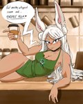 anthro apron beverage big_breasts blush breasts butt clothed clothing coffee coffee_shop container cup female fur hair long_hair solo text mskate my_hero_academia rumi_usagiyama animal_humanoid human humanoid lagomorph lagomorph_humanoid leporid leporid_humanoid mammal mammal_humanoid rabbit rabbit_humanoid 4:5 absurd_res digital_media_(artwork) english_text hi_res