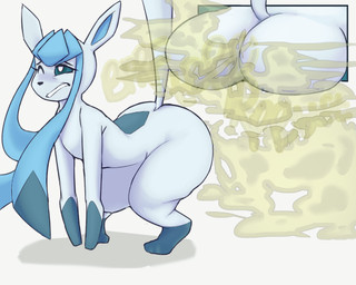 ass_up big_butt blue_body blue_sclera blush butt butt_shot cutaway fart fart_cloud fart_fetish female feral leg_markings markings one_eye_closed onomatopoeia pupils quadruped raised_tail simple_background socks_(marking) solo sound_effects straining tail text thick_thighs three-quarter_view white_background white_pupils wide_hips yellow_fart_cloud carafalsa nintendo pokemon eeveelution generation_4_pokemon glaceon pokemon_(species) 2018 5:4 absurd_res digital_drawing_(artwork) digital_media_(artwork) hi_res
