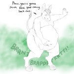 abdominal_bulge after_vore anthro belly big_belly dialogue fart fart_cloud fart_fetish fully_inside hand_on_belly hooves male same_size_vore solo text vore heathermactavish asinus donkey equid equine mammal 1:1 absurd_res english_text hi_res