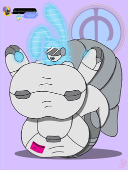 balls big_balls big_breasts big_bulge big_butt big_tail breasts bulge butt genitals gynomorph holographic_ears holographic_fur huge_balls huge_breasts huge_bulge huge_butt huge_tail hyper hyper_balls hyper_breasts hyper_bulge hyper_butt hyper_genitalia hyper_tail intersex paws solo speech_bubble tail unusual_legs visor_eyes gangtie sadtherobot humanoid lagomorph leporid mammal rabbit robot_anthro 3:4 hi_res busty_boy_(lore)