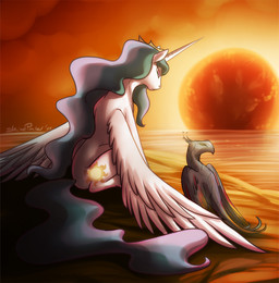 blue_hair cliff crown cutie_mark domestic_pet duo dying feathered_wings feathers female feral hair headgear horn long_hair princess quadruped royalty sun tail wings shinepaw european_mythology friendship_is_magic greek_mythology hasbro my_little_pony mythology philomena_(mlp) princess_celestia_(mlp) avian equid equine mammal mythological_avian mythological_bird mythological_creature mythological_equine mythological_firebird phoenix winged_unicorn