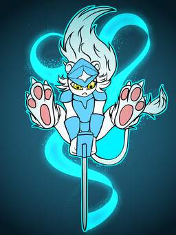 ambiguous_gender melee_weapon solo sword weapon unknown_artist bandai_namco digimon digimon_(species) felid mammal spadamon 3:4 hi_res source_request