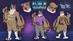 abstract_background anthro clothed clothing fully_clothed male nude off/on pink_eyes solo standing mendobear avian bird owl 16:9 absurd_res digital_media_(artwork) full-length_portrait hi_res model_sheet portrait widescreen