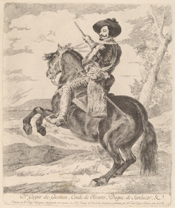ambiguous_gender clothed clothing duo facial_hair feral fur goatee hair hat headgear headwear historical_european_clothing hooves horseback_riding male mustache outside plant realistic riding saddle sitting snout tail text tree francisco_goya real_world equid equine horse human mammal 1778 18th_century absurd_res ancient_art formal_art hi_res traditional_media_(artwork)