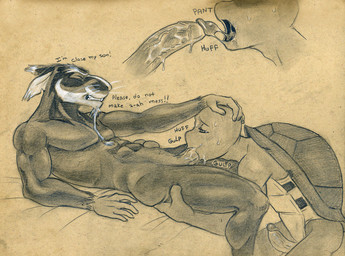 abs adolescent age_difference anthro anthro_on_anthro biceps big_penis bodily_fluids circumcised clenched_teeth cum cum_in_mouth cum_inside cum_on_penis dialogue drinking drinking_cum duo elderly erection eyes_closed fellatio fur genital_fluids genitals humanoid_genitalia humanoid_penis interspecies licking looking_pleasured male male/male master mature_male muscular muscular_male nude obliques oral pecs penile penis penis_lick scales serratus sex short_story swallowing teeth text tongue tongue_out triceps vein veiny_penis young young_anthro young_male tush_(artist) teenage_mutant_ninja_turtles teenage_mutant_ninja_turtles_(2012) leonardo_(tmnt) master_splinter brown_rat mammal murid murine rat reptile rodent scalie turtle 2018 english_text graphite_(artwork) hi_res story story_in_description traditional_media_(artwork) adopted_(lore) adopted_son_(lore) adoptive_father_(lore) pseudo_incest_(lore)