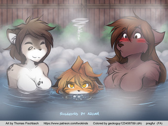 :3 anthro bathing biped black_ears black_nose blush breast_envy breasts brown_body brown_ears brown_eyes brown_fur brown_hair brown_nose bubble chest_tuft countershading detailed_background eyebrows eyes_closed featureless_breasts female fluffy fur grey_body grey_eyes grey_fur group grumpy hair heterochromia inner_ear_fluff long_hair multicolored_body multicolored_fur nude orange_body orange_fur partially_submerged patreon_username rock short_hair smile text tuft water white_body white_fur yellow_eyes conditional_dnp geckoguy123456789 third-party_edit tom_fischbach twokinds flora_(twokinds) kathrin_vaughan natani canid canine canis felid hybrid keidran mammal pantherine snow_leopard tiger wolf 2018 adobe_photoshop_(artwork) color_edit colored digital_media_(artwork) english_text url