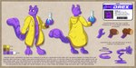 amorphous anthro clothing coat goo_transformation id_card laboratory male purple_body purple_eyes raincoat scientist slime solo text topwear transformation wastelander_drex wastelanders drex_(wastelander_drex) alien goo_creature 2:1 absurd_res english_text hi_res model_sheet