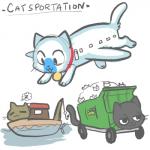 :3 aircraft airplane boat collar garbage_truck group heavy_truck humor pun simple_background sleeping text truck_(vehicle) vehicle water watercraft white_background mt animate_inanimate domestic_cat felid feline felis hybrid mammal 1:1 2016 digital_media_(artwork) english_text