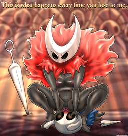 ambiguous_gender anthro breasts duo facesitting female female/ambiguous genitals hair melee_weapon questionable_consent red_hair sitting_on_another sword vulva weapon heartlessangel3d hollow_knight_(franchise) team_cherry hornet_(hollow_knight) the_knight_(hollow_knight) arthropod insect vessel_(species) hi_res half_sister_(lore) incest_(lore)