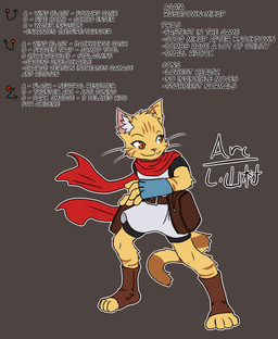 anthro bag belt belt_buckle belt_pouch buckle clothing female fighting_game fighting_pose flowing_clothing fur fur_markings gloves handwear long_shirt markings pose scarf shirt tail text topwear underwear whiskers arc_rose agata_(arc_rose) felid feline mammal digital_drawing_(artwork) digital_media_(artwork) english_text hi_res