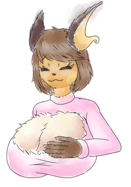 anthro big_breasts breasts cleavage_cutout clothing cutout female fluffy_fur sweater topwear faelocke nintendo pokemon julia_sparks_(faelocke) generation_1_pokemon pokemon_(species) raichu