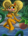 anthro breasts covering covering_breasts covering_self female genitals imminent_oviposition imminent_sex imminent_tentacle_sex nipples nude partially_submerged plant pussy solo tentacles water dapperscrew activision crash_bandicoot_(series) coco_bandicoot bandicoot mammal marsupial cover cover_art cover_page