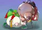 air_inflation anthro areola belly belly_expansion belly_inflation big_belly big_breasts blush bodily_fluids body_inflation breast_expansion breasts butt duo expansion female female/female floating genitals helium_inflation helium_tank hose hose_in_butt hose_in_pussy hose_inflation huge_belly huge_breasts hyper hyper_belly hyper_inflation immobile inflatable inflation inflation_fetish leaking leaking_air liquid_inflation lying lying_on_self navel nipples nude on_back penetration plump_labia puffy_areola puffy_nipples pussy simple_background tail thick_thighs vaginal water_inflation water_leak wings dragonfron bandai_namco dig_dug mythology animate_inanimate crocodile crocodilian dragon fygar living_inflatable mythological_creature mythological_scalie reptile scalie 2025 digital_media_(artwork) hi_res