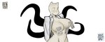 absurd_res anthro big_breasts bottomless bottomless_female breasts clothed clothing covered_nipples creepy creepypasta crossgender cryptid curvy_figure digital_media_(artwork) eldritch_abomination exposed_breasts faceless_character faceless_female female goonie-san hi_res huge_breasts humanoid monster monstrous_humanoid ofuda open_clothing open_shirt open_topwear pasties shirt simple_background slenderman solo standing talisman tentacles text topwear voluptuous white_body