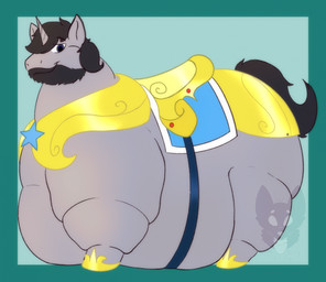 armor beard belly belly_on_ground big_belly black_beard black_facial_hair black_hair black_tail facial_hair feral fur grey_body grey_fur grey_horn hair hooves horn huge_belly huge_thighs male male_feral morbidly_obese morbidly_obese_feral morbidly_obese_male obese obese_feral obese_male overweight overweight_feral overweight_male quadruped solo star tail thick_thighs unguligrade unicorn_horn strawberrymilkdog friendship_is_magic hasbro my_little_pony mythology greyline_(greylinesredlight) royal_guard_(mlp) equid equine horse mammal mythological_creature mythological_equine pony unicorn 2023 colored hi_res
