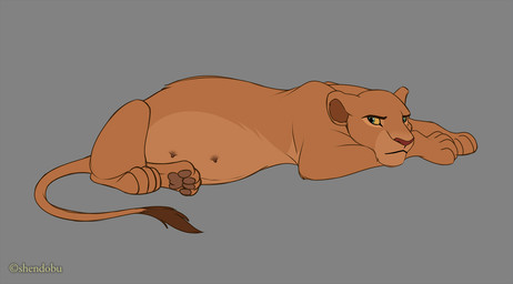 4_toes brown_pawpads digitigrade feet female female_feral feral grumpy hindpaw lying nipples pawpads paws pregnant pregnant_female pregnant_feral quadruped simple_background solo teats toes shendobu disney the_lion_king nala_(the_lion_king) felid lion mammal pantherine hi_res