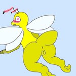 antennae_(anatomy) anthro blush butt female flying genitals heart_eyes heart_symbol looking_at_viewer nude presenting presenting_hindquarters presenting_pussy pussy simple_background smile solo tail wings yellow_body singularityws arthropod bee bumble_bee_(species) hymenopteran insect 1:1 absurd_res digital_media_(artwork) hi_res unfinished