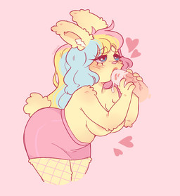 anthro areola arm_tuft arms_bent bangs blonde_eyebrows blonde_hair blue_eyes blue_hair blush blush_lines bodily_fluids bottomwear breasts brown_lips butt clothed clothed_anthro clothed_female clothing disembodied_penis duo elbow_tuft eyebrow_through_hair eyebrows eyelashes eyelashes_through_hair fellatio female female_anthro fishnet_clothing fishnet_leggings fishnet_legwear fur genitals hair heart_symbol holding_penis inner_ear_fluff leaning leaning_forward leggings legwear light lips long_ears long_hair male male/female medium_breasts multicolored_hair oral oral_penetration penetration penile penis penis_in_mouth pink_areola pink_background pink_bottomwear pink_clothing pink_nose pink_skirt saliva saliva_on_penis scut_tail sex short_tail shoulder_tuft simple_background skirt solo_focus tail tan_penis topless topless_anthro topless_female translucent translucent_hair tuft vein veiny_penis white_inner_ear_fluff yellow_body yellow_fur yellow_tail suzeart bunny_(suzeart) human lagomorph leporid mammal rabbit 11:12 2024 colored digital_drawing_(artwork) digital_media_(artwork) english_description hi_res lighting shaded signature