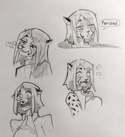 anthro blonde_hair bob_cut breasts cleavage cleavage_cutout clothed clothing cutout dialogue ears_down exposed_shoulder female green_eyes hair jacket looking_at_viewer open_mouth pivoted_ears shirt shorthair solo tank_top text tomboy topwear grinriff brie_(grinriff) cheetah domestic_cat felid feline felis humanoid mammal english_text graphite_(artwork) half-length_portrait hi_res portrait traditional_media_(artwork)