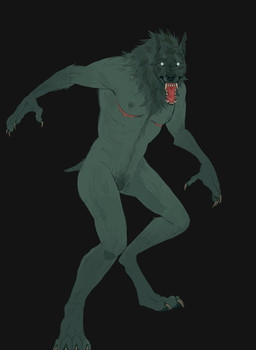 anthro black_background claws featureless_crotch fur fur_growth glowing glowing_eyes growth looking_at_viewer male mastectomy_scar nipples no_pupils nude open_mouth pubes scar sharp_teeth simple_background solo tail tail_growth teeth torn_ear transformation opossumkaiju mythology canid canine human mammal mythological_canine mythological_creature werecanid werecanine werecreature werewolf hi_res trans_(lore) trans_man_(lore)