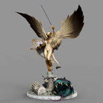 anthro beak claws female genitals melee_weapon narrowed_eyes pubes shield solo sword weapon wings bambookat mythology avian gryphon monster mythological_avian mythological_basilisk mythological_creature mythological_scalie scalie 1:1 3d_(artwork) animated digital_media_(artwork) hi_res huge_filesize short_playtime sound turntable_(animation) webm