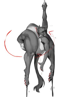 anthro backbend big_breasts bodily_fluids breasts contortionism extreme_contortion feet female flexible fur genitals green_eyes grey_body grey_fur head_in_pussy humanoid_genitalia lactating masturbation milk nipples oral oral_masturbation paws soles solo these_aren't_my_glasses vaginal vaginal_masturbation gyy canid canine mammal 4:5