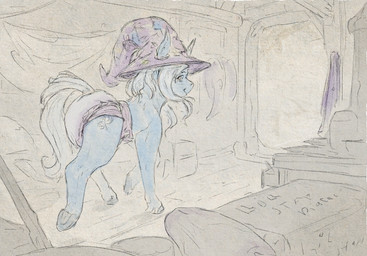 bed big_hat clean_diaper clothed clothing diaper diaper_package female feral furniture hooves horn inside smile solo walking wearing_diaper fillyfables friendship_is_magic hasbro my_little_pony mythology trixie_(mlp) equid equine mammal mythological_creature mythological_equine unicorn hi_res