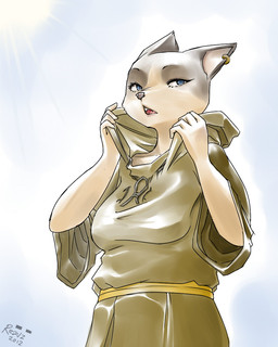 anthro bald belt blue_eyes clothed clothing ear_piercing ear_ring female fully_clothed hairless hood light looking_aside open_mouth piercing ring_piercing robe simple_background solo sun sunlight symbol reavz amunet domestic_cat felid feline felis hairless_cat mammal sphynx_(cat) 2012 colored digital_media_(artwork) shaded signature