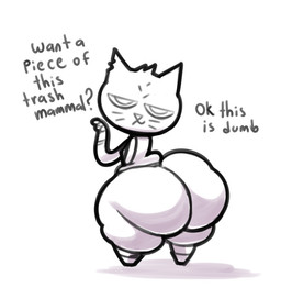 anthro asking big_butt biped butt clothed clothed_anthro clothed_female clothing dialogue female fur fur_tuft handpaw head_tuft huge_butt looking_at_viewer looking_back looking_back_at_viewer narrowed_eyes notched_ear paws pointy_ears presenting presenting_hindquarters prick_ears question_mark rear_view simple_background smile smirk solo standing talking_to_viewer text thick_thighs three-quarter_view topwear tuft whiskers white_background wide_hipped_anthro wide_hipped_female wide_hips maddeku night_in_the_woods mae_borowski domestic_cat felid feline felis mammal 2018 digital_drawing_(artwork) digital_media_(artwork) english_text full-length_portrait greyscale monochrome portrait shaded sketch
