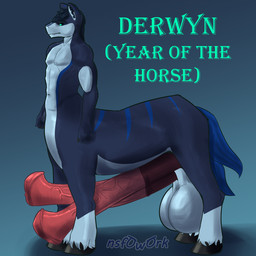 2_penises 2_tails abs animal_genitalia animal_penis anthro armor_plates balls big_balls big_flare big_penis black_sclera blue_body blue_fur blue_hair blue_skin claws countershade_arms countershade_face countershade_legs countershade_neck countershade_torso countershading countershaidng equine_genitalia equine_penis eyebrows fangs fur genitals green_eyes hair hooves huge_balls huge_penis hyper hyper_genitalia hyper_penis long_penis male multi_genitalia multi_penis multi_tail muscular muscular_male navel pecs penis solo stripes tail teeth vein veiny_penis nsfowork chinese_zodiac mythology year_of_the_horse derwyn_(nsfowork) canid canine canis dragon equid equine horse hybrid mammal mythological_creature mythological_scalie scalie taur wolf 1:1 hi_res