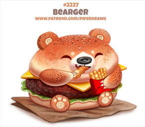 ambiguous_gender box burger cheese claws container dairy_products eating eyes_closed feet feral food fries fruit humor lettuce meat olive_(fruit) open_mouth pawpads plant pun simple_background soles solo vegetable visual_pun white_background piper_thibodeau bear food_creature living_burger mammal digital_media_(artwork) digital_painting_(artwork) painting_(artwork)