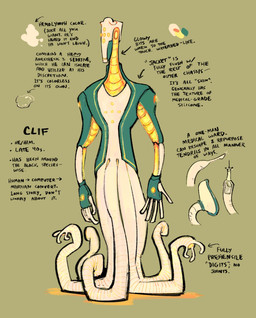 bioluminescence cybernetics glowing machine male solo tentacles text pettypalps clif_(pettypalps) alien android cyborg hybrid robot english_text hi_res model_sheet